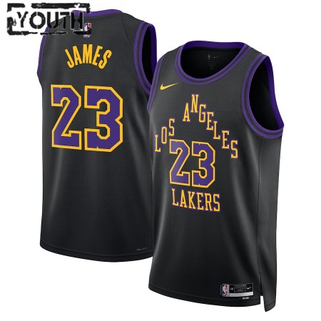 Dres Los Angeles Lakers Lebron James Nike 2023-24 City Edition Crno Swingman - Dječji Dres Los Angeles Lakers Lebron James Nike 2023-24 City Edition Crno Swingman - Dječji